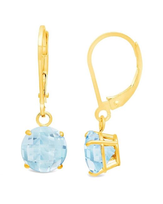 MaxColor Metallic 10k 3.60 Ct. Tw. Aquamarine Dangle Earrings