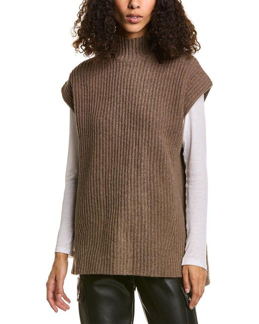 Ganni Brown Wool-blend Sweater Vest
