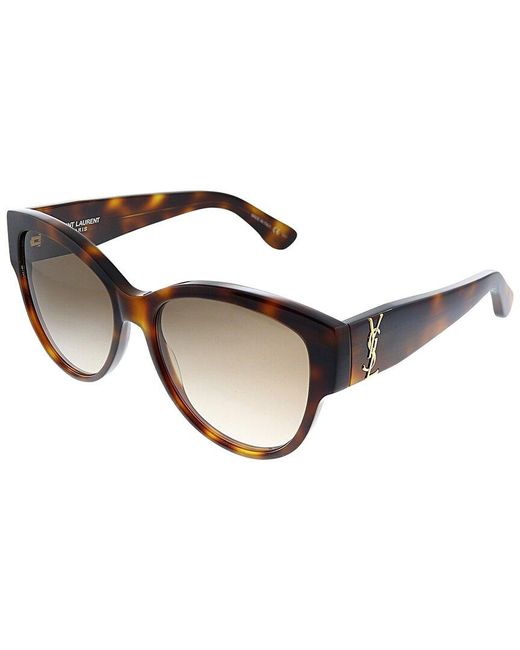 Saint Laurent Brown Cat-Eye 55Mm Sunglasses