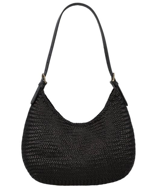 Dragon Diffusion Black Luna Mezza Leather Shoulder Bag