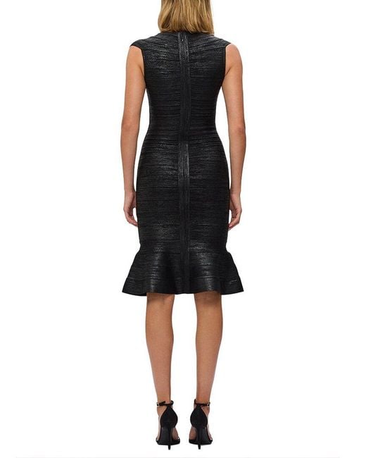 Hervé Léger Black The Metallic Sophie Dress