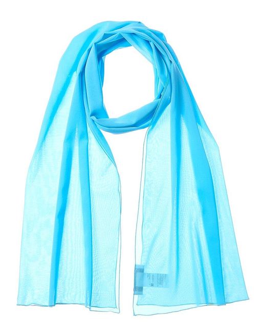 Dolce & Gabbana Blue Chiffon Silk-Blend Scarf