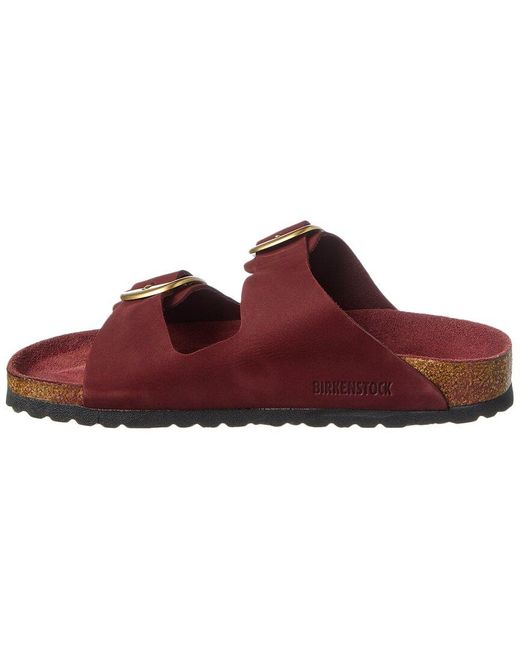 Birkenstock Red Arizona Big Buckle Narrow Leather Sandal