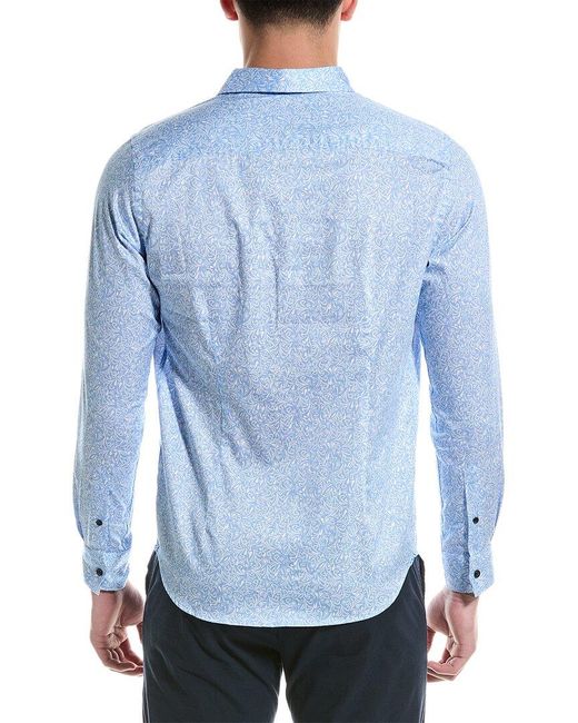 Robert Graham Blue Moretti Tailored Fit Woven Shirt for men