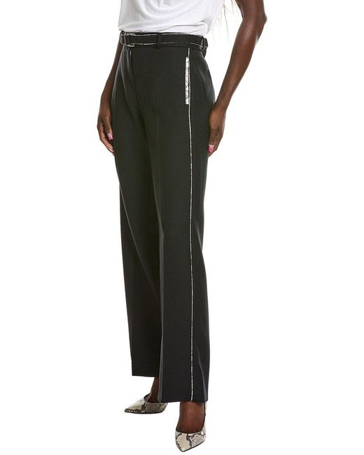 Paris Georgia Green Python Wool-Blend Tailored Trouser