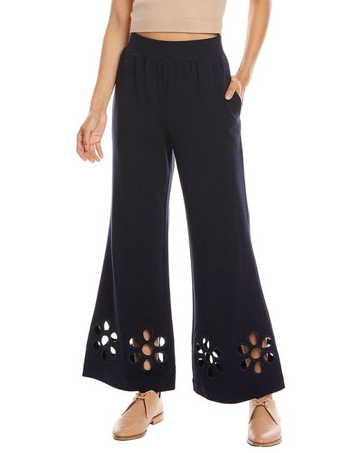 Rebecca Taylor Blue Embroidered Pant