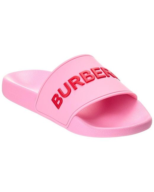 Burberry Pink Logo Rubber Slide