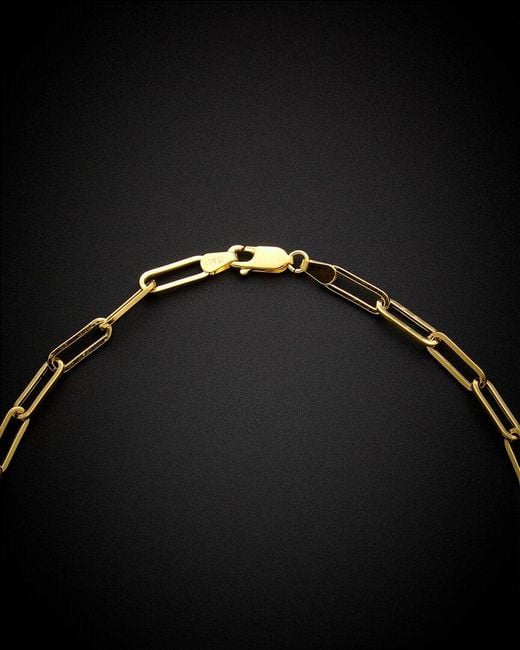 Italian Gold Black 14k Paperclip Chain Necklace
