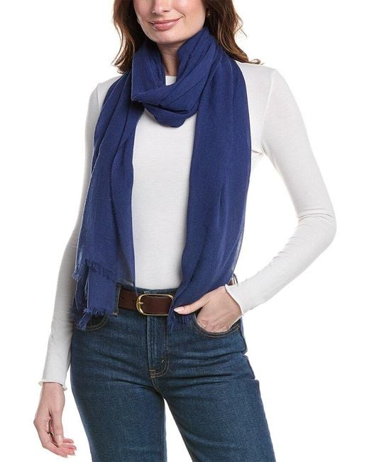 Bruno Magli Blue Cashmere-Blend Crinkle Wrap