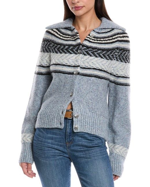 Faherty Brand Blue Native Knitter Eyedazzler Alpaca & Wool-Blend Sweater