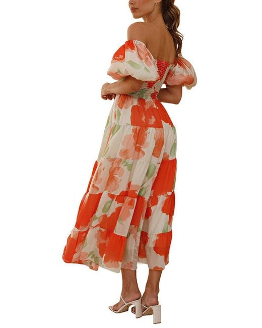 Amanda Royal Orange Maxi Dress