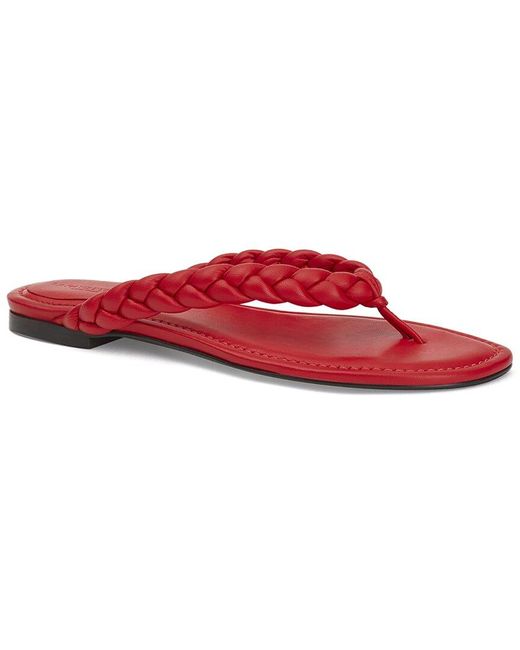 Lafayette 148 New York Red Stokes Leather Sandal