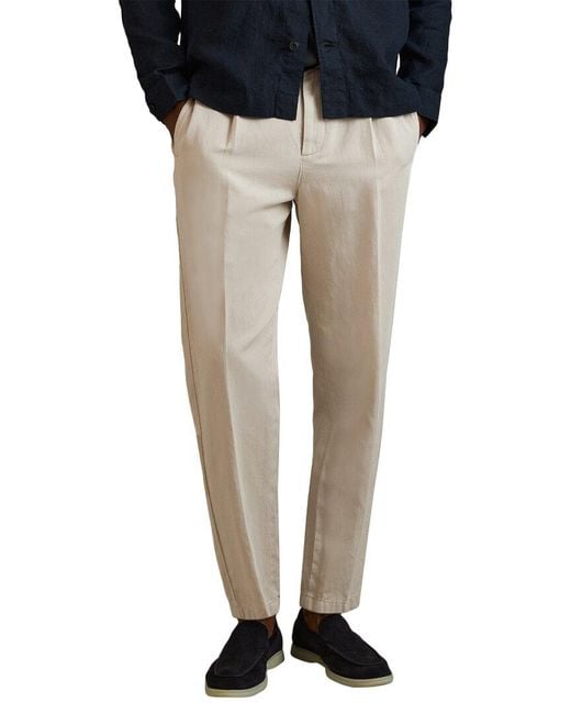 Reiss Black Pact Linen Relaxed Trouse Trouser for men