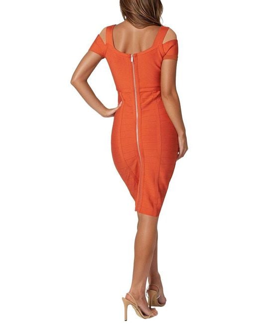 Bebe Red Slim Midi Bandage Dress