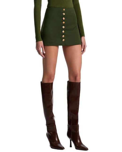 Alice + Olivia Green Rubi Low-Rise Micro Skirt