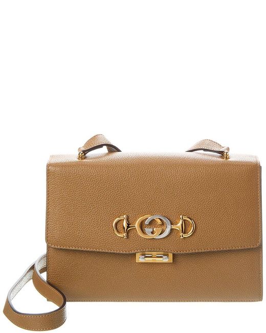 Gucci Brown Zumi Small Leather Shoulder Bag