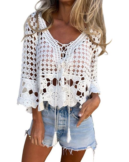 Vincent White Silk-Blend Top