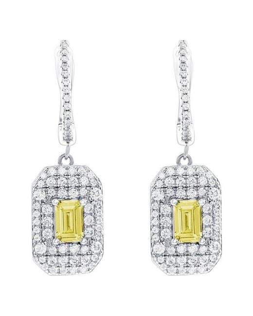 Suzy Levian CZ Jewelry White Suzy Levian Cz Dangle Earrings