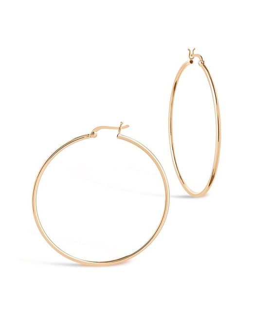 Sterling Forever Metallic 14k Rose Gold Vermeil Hoops