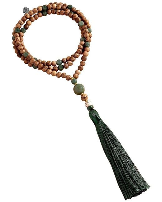 Karma and Luck Brown Jadeite Beaded Necklace