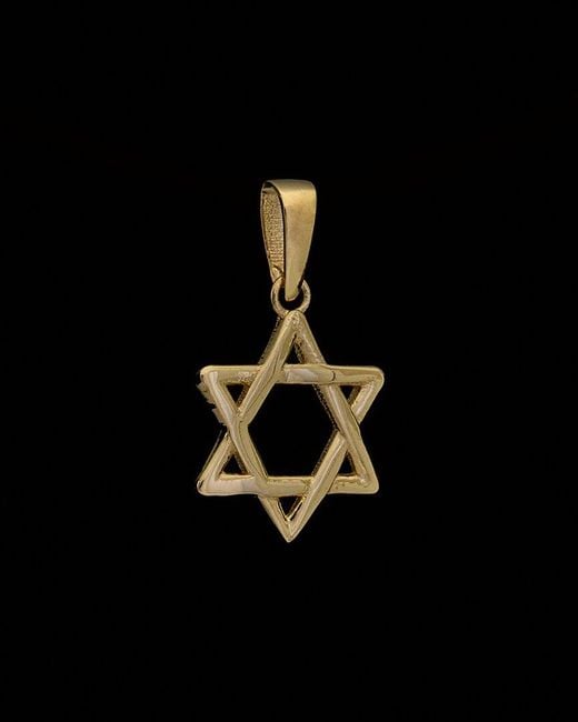 Italian Gold Black 14k Star Of David Pendant Necklace