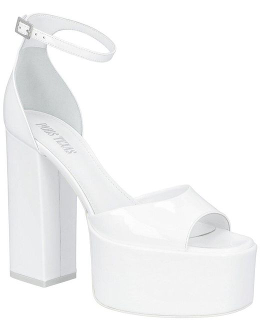 Paris Texas White Tatiana Patent Sandal
