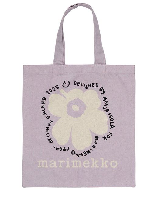 Marimekko Pink Vankka Unikko Placement Shopper Tote