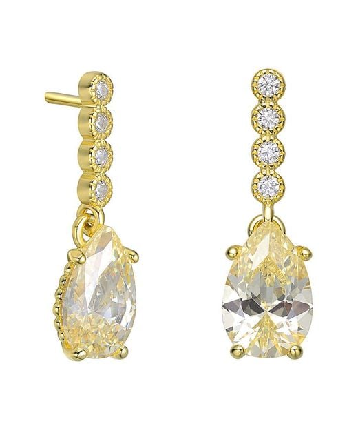 Genevive Jewelry Metallic 18k Over Silver Earrings