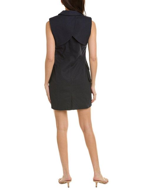Suboo Black Quartz Linen-blend Mini Blazer Dress