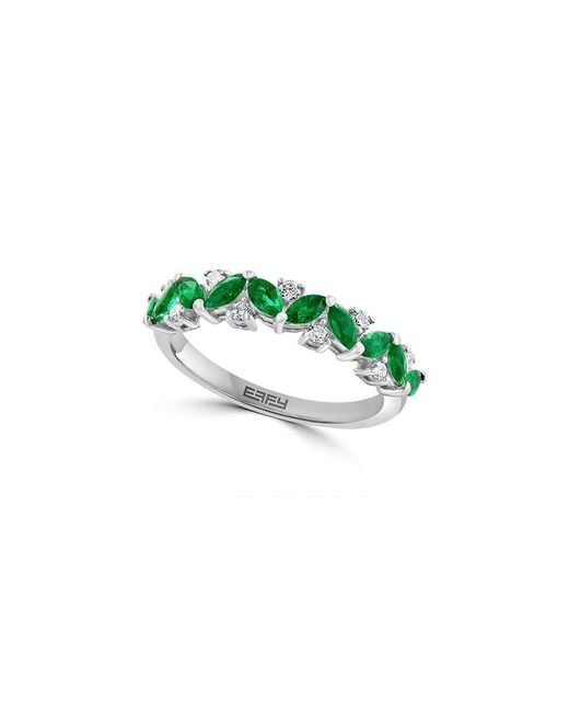 Effy Fine Jewelry Green 14K 1.13 Ct. Tw. Diamond & Emerald Ring