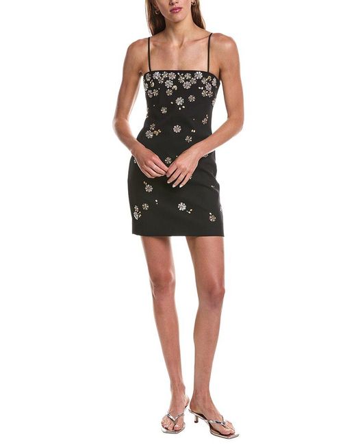 Cinq À Sept Black Tumbling Flowers Samia Mini Dress