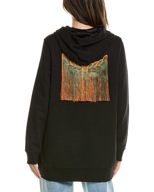 MCM Black Fringe Zip-up Jacket