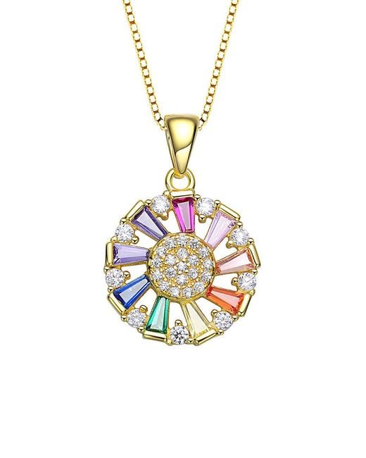 Genevive Jewelry Metallic 14k Over Silver Necklace