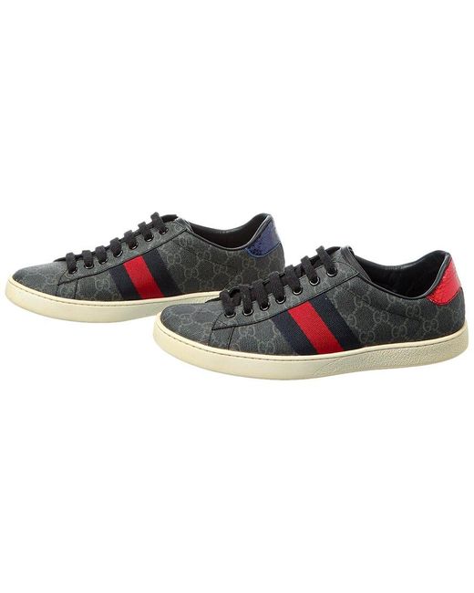 Gucci Black Ace GG Supreme Canvas & Leather Sneaker (authentic Pre-loved) for men