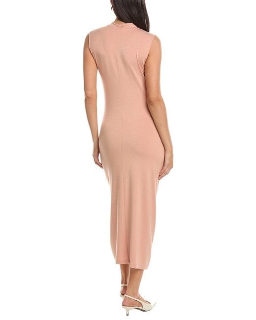 Vince White Turtleneck Ruched Dress