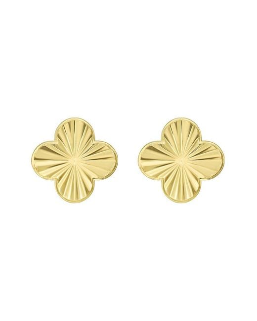 Italian Gold Metallic 14K Floral Earrings