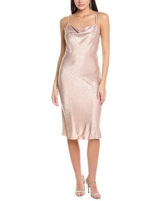 Bebe Pink Jacquard Slip Dress