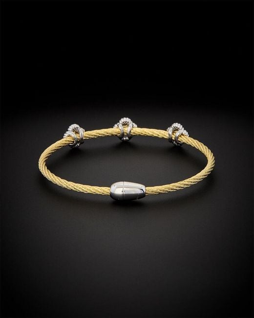 Juvell Black 18k Plated Cz Twisted Mesh Bangle Bracelet