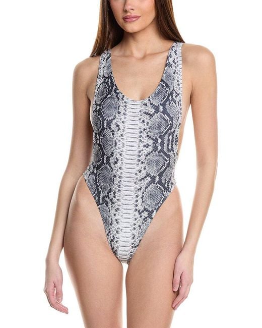 Norma Kamali Blue Marissa One-Piece