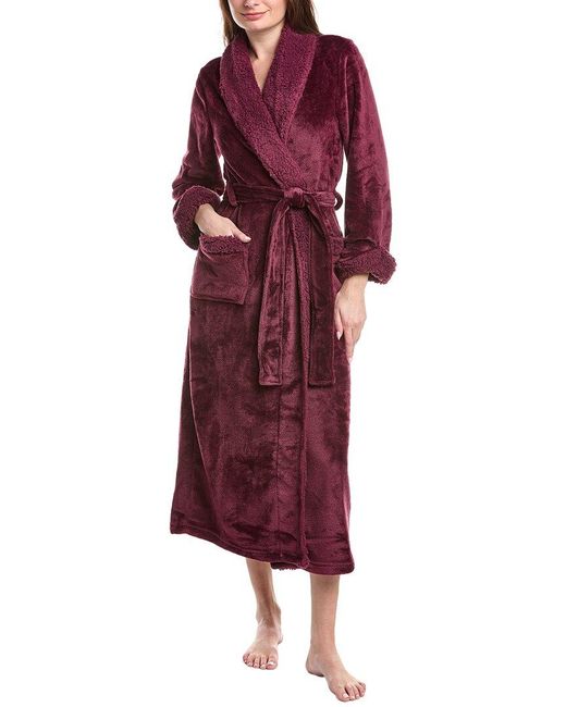 Natori Red Plush Sherpa Robe