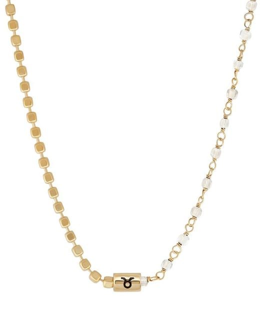 Karma and Luck Metallic Plated Crystal Quartz Beaded Necklace