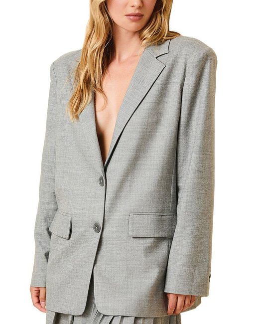 Solid & Striped Gray The Warren Wool-Blend Blazer