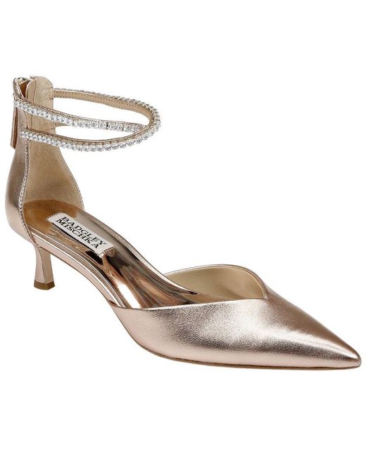 Badgley Mischka Metallic Lilibeth Leather Pump