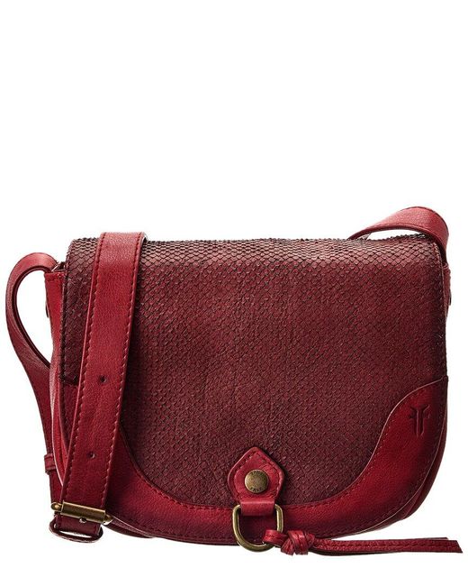 Frye Red Shiloh Small Leather Saddle Bag