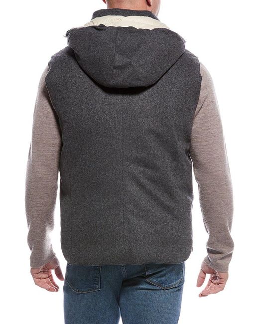 Brunello Cucinelli Gray Wool Down Vest for men