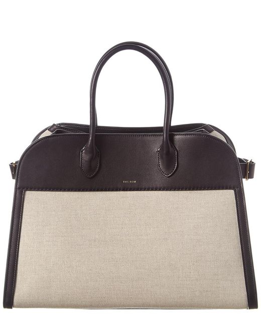 The Row Black Margaux 15 Bag In Canvas