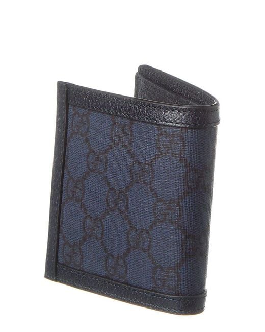 Gucci Blue Ophidia GG Supreme Canvas & Leather Wallet for men
