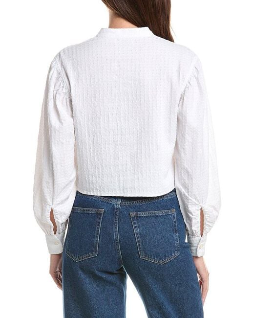 Officine Generale White Officine Generale Adeline Texture Stripe Top