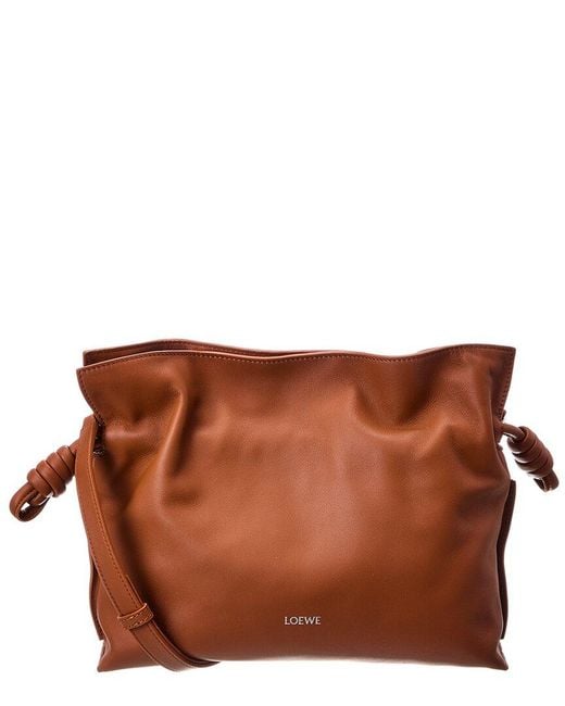 Loewe Brown Flamenco Medium Leather Clutch