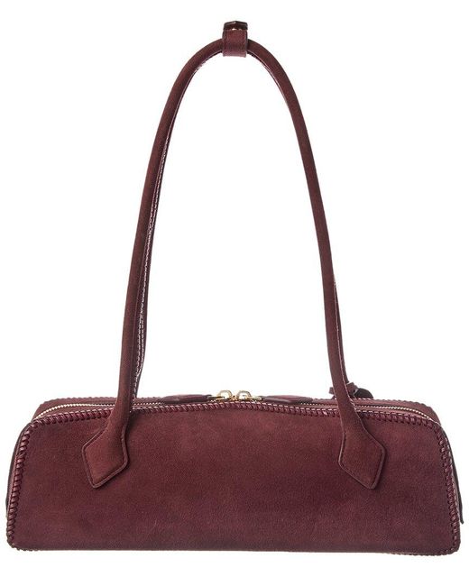 Alaïa Purple Alaïa Le Teckel Medium Suede Shoulder Bag